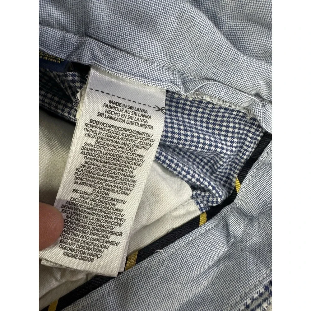Polo‎ Ralph Lauren Seersucker Blue White Gingham Stretch Classic Shorts Men's 33